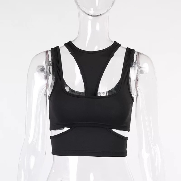 Crop top tank workout womens sexy summer top - Picture 5 of 5